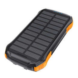 Choetech B659 Solar power bank 2x USB 10000mAh Qi 5W (black-orange)