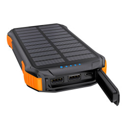 Choetech B659 Solar power bank 2x USB 10000mAh Qi 5W (black-orange)