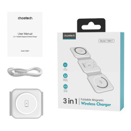 Choetech T588-F 3in1 Magnetic Wireless Charger 15W (white)