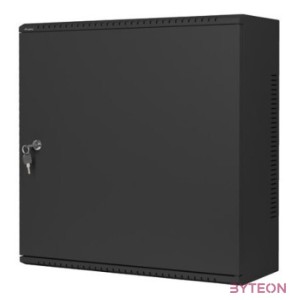 Lanberg 19 fali rack szekrény 6U3U,540X200, alacsony profilú, összeszerelt, fekete