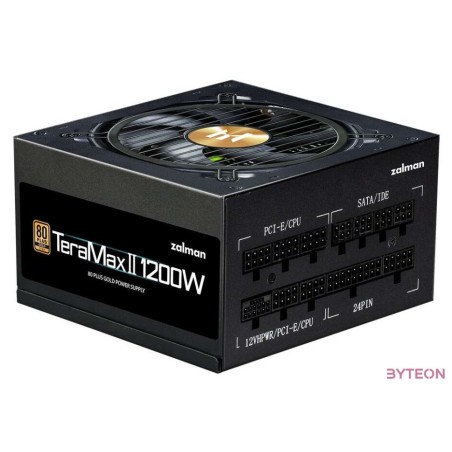 TÁP Zalman 1200W - TeraMax2 - ZM1200-TMX2 - 80 Gold ATX3.0 - GEN5.0 - Fekete Tápegység