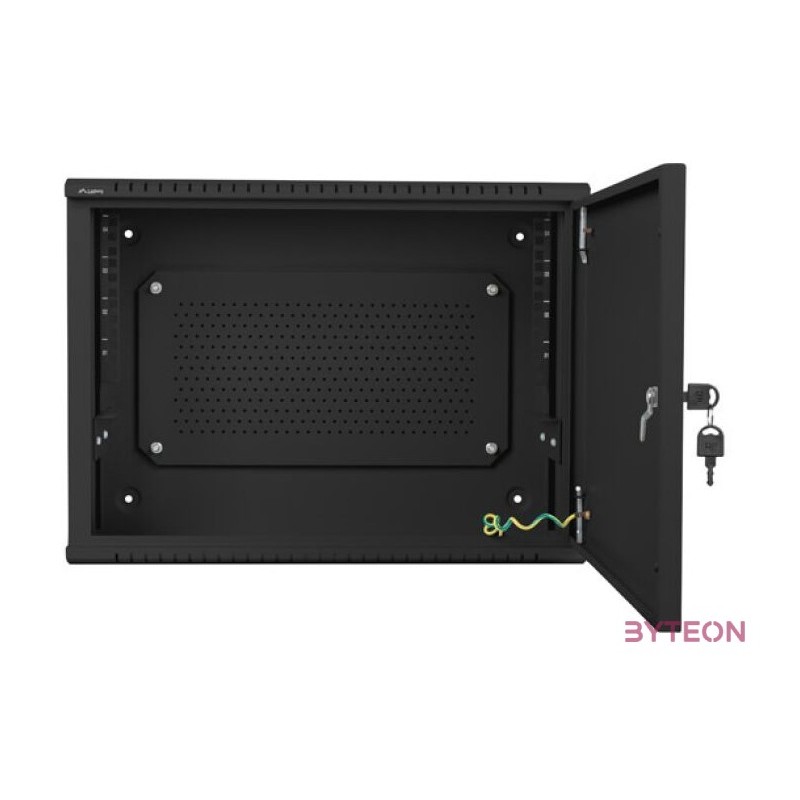 Lanberg rack szekrény 19 fali 4U3U,540x200 alacsony profil, fekete (összeszerelve)