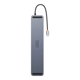 Baseus EliteJoy Gen2 12 az 1-ben HUB, USB-C + 2xHDMI + 3xUSB 3.0 + PD + DP + SD/TF + RJ45 + USB-C + 3.5mm (sötétszürke)