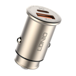 LDNIO C506Q USB, USB-C Car charger + USB-C - Lightning Cable