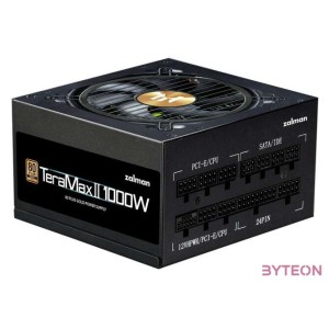TÁP Zalman 1000W - TeraMax2 - ZM1000-TMX2 - 80 Gold ATX3.0 - GEN5.0 - Fekete Tápegység