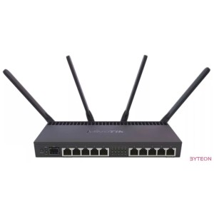 MikroTik RB4011IGS+5HACQ2HND-IN 10port GbE LAN, 1xSFP+ port, 2,4GHz & 5GHz 802.11ac wireless külső antennával