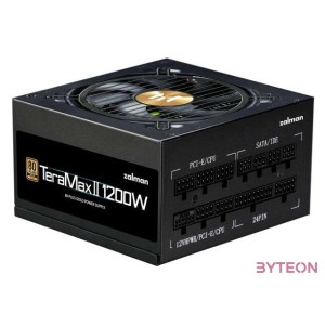 TÁP Zalman 1200W - TeraMax2 - ZM1200-TMX2 - 80 Gold ATX3.0 - GEN5.0 - Fekete Tápegység