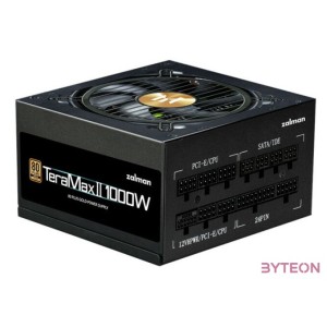 TÁP Zalman 1000W - TeraMax2 - ZM1000-TMX2 - 80 Gold ATX3.0 - GEN5.0 - Fekete Tápegység