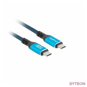 Lanberg USB-C (M,M) 4.0 kábel 1 m, 240W 8K 60 Hz, fekete-kék