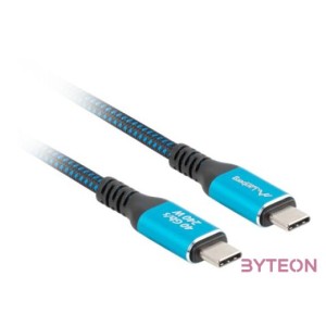 Lanberg USB-C (M,M) 4.0 kábel 1 m, 240W 8K 60 Hz, fekete-kék