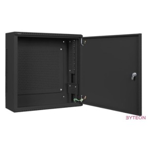Lanberg 19 fali rack szekrény 6U3U,540X200, alacsony profilú, összeszerelt, fekete