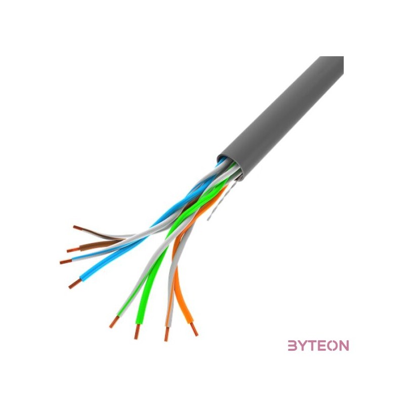 Lanberg Cat.5e U,UTP rézzel bevont (CCA) fali kábel 305m, AWG24, PVC, 100Mhz, Fca, szürke