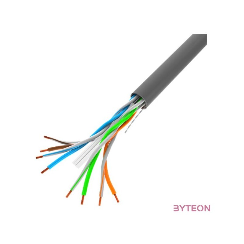 Lanberg Cat.6 U,UTP rézzel bevont (CCA)  fali kábel, 305m, AWG 23, 250Mhz, Fca, szürke