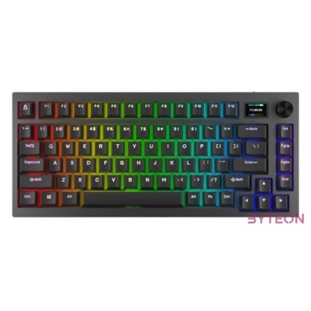 BIL AVAX GM02 PRO 75 Gasket RGB tri-mode mechanikus billentyűzet Gateron sárga switch, magyar kiosztás