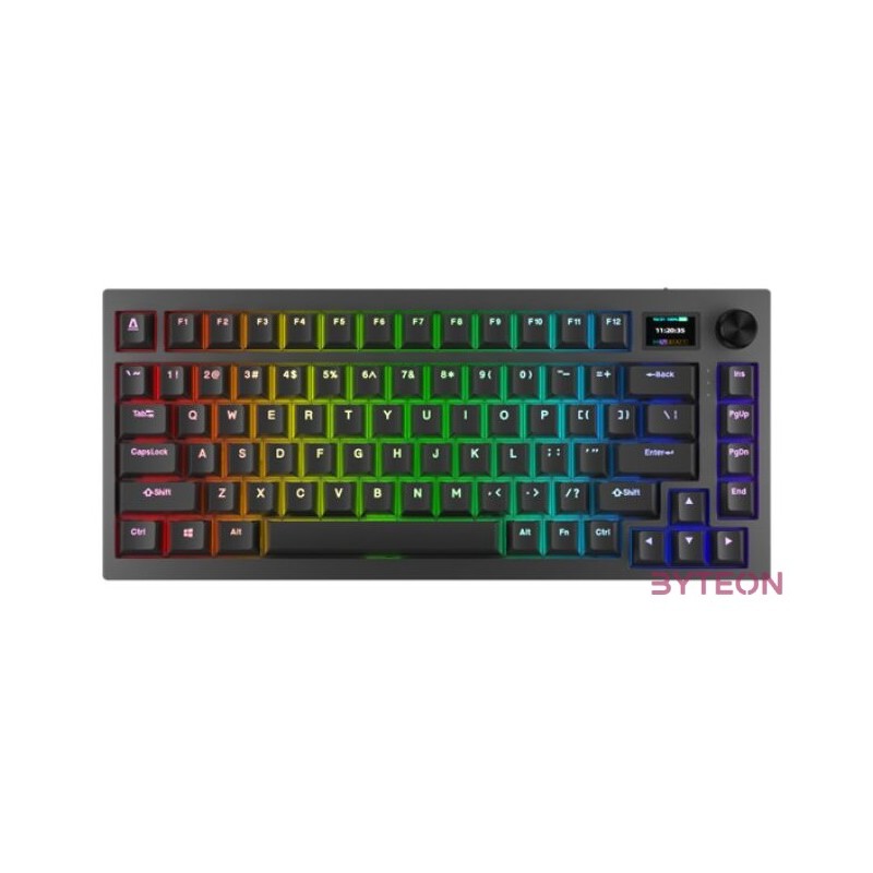 BIL AVAX GM02 PRO 75 Gasket RGB tri-mode mechanikus billentyűzet Gateron piros switch, magyar kiosztás