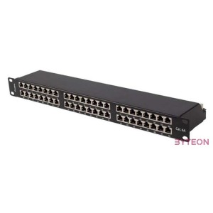 Lanberg Patch panel 48 port 1U 19 CAT.6a FTP, árnyékolt, fekete