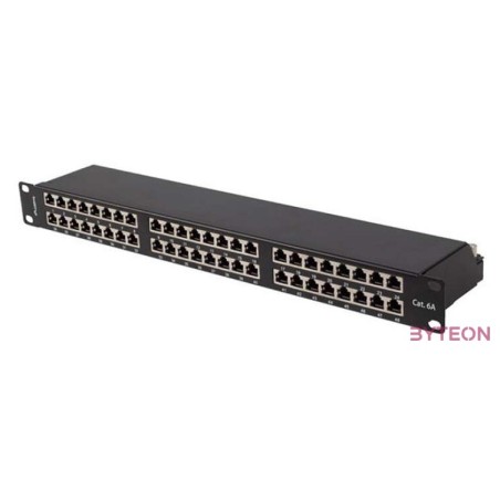 Lanberg Patch panel 48 port 1U 19 CAT.6a FTP, árnyékolt, fekete