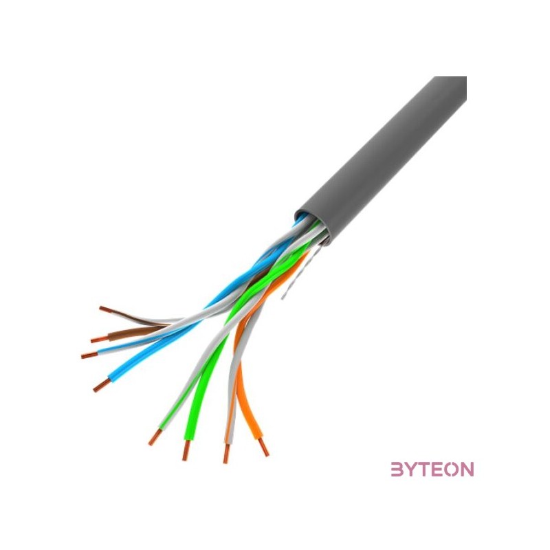 Lanberg Cat.5e U,UTP rézzel bevont (CCA) fali kábel 100m, 100Mb,s, AWG24, PVC, 100Mhz, Fca, szürke