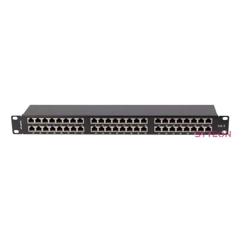 Lanberg Patch panel 48 port 1U 19 CAT.5e FTP, árnyékolt, fekete