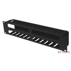 Lanberg 19 2U kábelrendező levehető fedéllel, átvezető nyílással, fekete