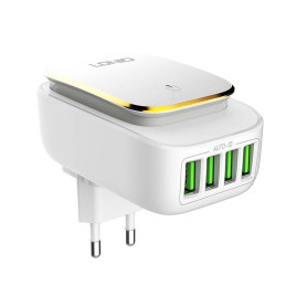 LDNIO A4405 4USB, LED lamp Wall charger + USB-C Cable