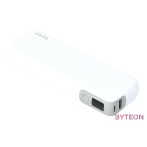 CHG AVAX PB106W LEISURE PD,Type-C 30WQC 18W gyorstöltő Powerbank 15.000mAh, fehér - Dobozsérült termék