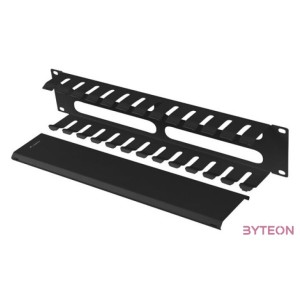 Lanberg 19 2U kábelrendező levehető fedéllel, átvezető nyílással, fekete