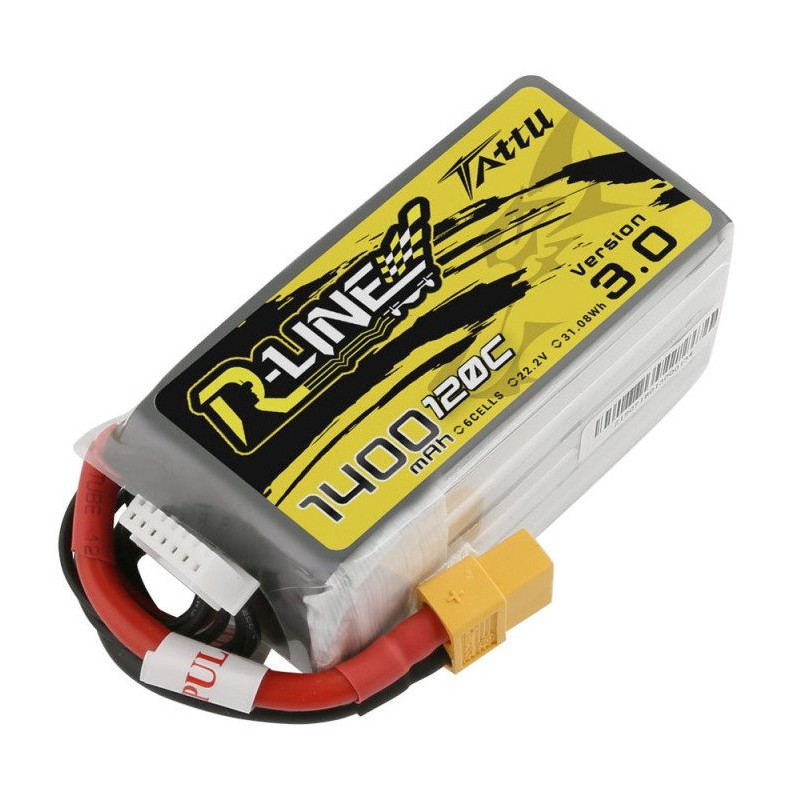 Tattu R-Line 3.0 1400mAh 22.2V 120C 6S1P XT60 Battery