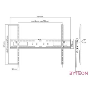TVL SBOX PLB-4269T 60-100 fali tartó konzol, dönthető
