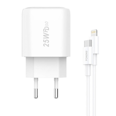 Quick Charger Foneng EU40 25W + Type-C to Lightning Cable