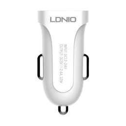 Car charger LDNIO DL-C17, 1x USB, 12W + Micro USB cable (white)