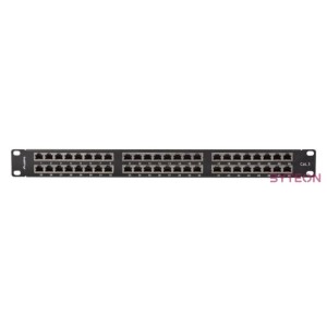 Lanberg Patch panel 48 port 1U 19 CAT.5e FTP, árnyékolt, fekete