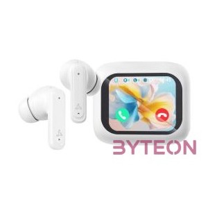 HDP SBOX EB-TWS08-W bluetooth v5.4 in-ear fülhallgató touch kijelzővel és mikrofonnal - BREDRBLE - fehér