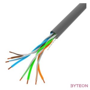 Lanberg Cat.5e U,UTP rézzel bevont (CCA) fali kábel 100m, 100Mb,s, AWG24, PVC, 100Mhz, Fca, szürke