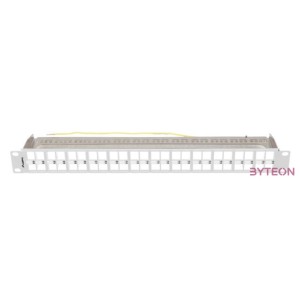 Lanberg Üres patch panel 48 port 1U 19 FTP, árnyékolt, tehermentesítővel, szürke
