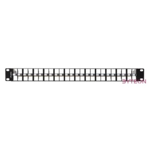 Lanberg Üres patch panel 48 port 1U 19 FTP, árnyékolt, tehermentesítővel, fekete
