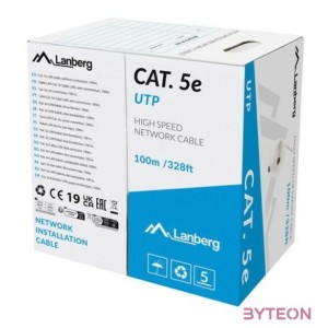 Lanberg Cat.5e U,UTP réz fali kábel 100m, AWG24, PVC, 100Mhz, Eca, szürke, CPR