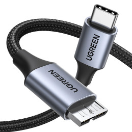 Cable USB-C to Micro USB UGREEN 15231, 0.5m (space gray)