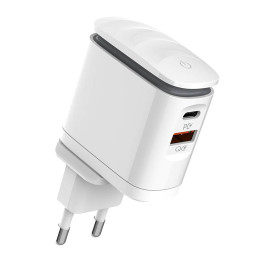 Wall charger  LDNIO A2423C USB, USB-C + USB-C - Lightning cable