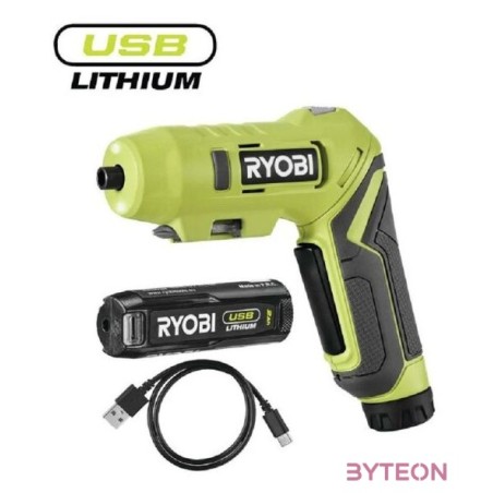 Ryobi 4V USB Lithium marok és rúdcsavarozó,  1x 2,0 Ah akkumulátor, töltő - RSDP4-120G
