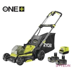 Ryobi 18V One Plus szénkefe nélküli fűnyíró, 40cm vágási szélességgel, 2x 4,0Ah akkumulátor, töltő - RY18LMX40C-240