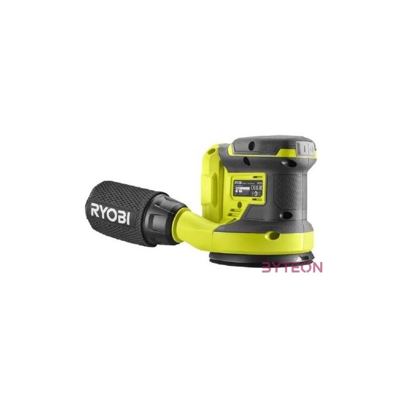 Ryobi 18V One Plus excentrikus csiszoló, 3x csiszolópapír, akkumulátor és töltő nélkül - RROS18-0