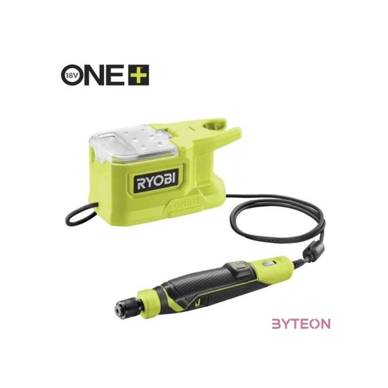 Ryobi 18V One Plus magasfordulatszámú mikrógép, 15x tartozék, akkumulátor és töltő nélkül - RRT18-0