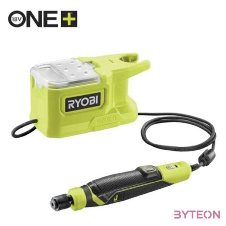 Ryobi 18V One Plus magasfordulatszámú mikrógép, 15x tartozék, akkumulátor és töltő nélkül - RRT18-0