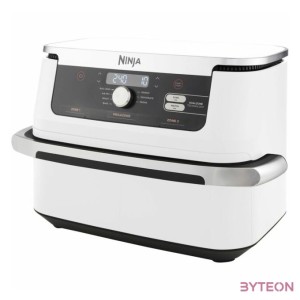 SMH Ninja Foodi 10,4L dupla fiókos forrólevegős sütő - AF500EUWH - Ezüst,Fehér