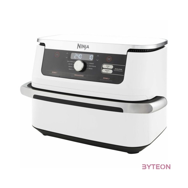 SMH Ninja Foodi 10,4L dupla fiókos forrólevegős sütő - AF500EUWH - Ezüst,Fehér