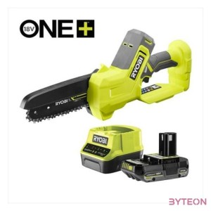 Ryobi 18V One Plus 15cm-es mini láncfűrész, 1x 2,0Ah akkumulátor, töltő - RY18PS15A-120