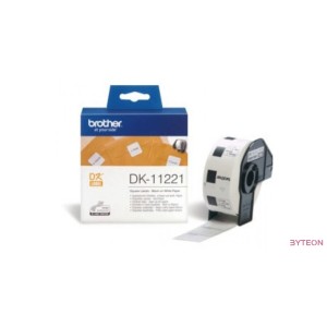 Brother DK-12221 Elővágott (23mmx23mm, Fehér, 100db)