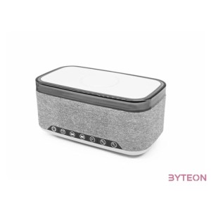 ENT Denver CRQ-225 Rádiós ébresztőóra Bluetooth funkcióval és vezeték nélküli töltéssel - Szürke