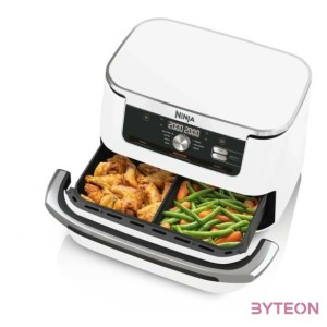 SMH Ninja Foodi 10,4L dupla fiókos forrólevegős sütő - AF500EUWH - Ezüst,Fehér